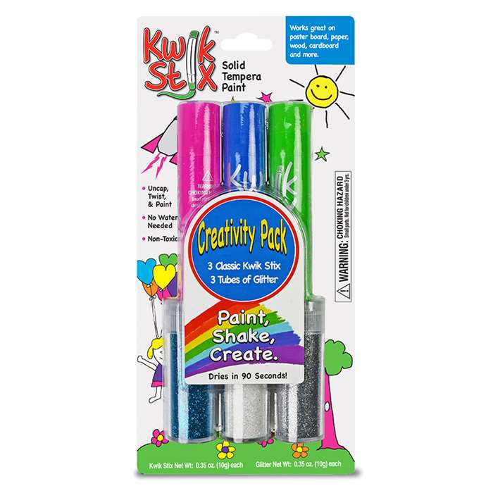 Kwik Stix Solid Paint 3Ct With 3 Tubes Glitter Car, TPG603