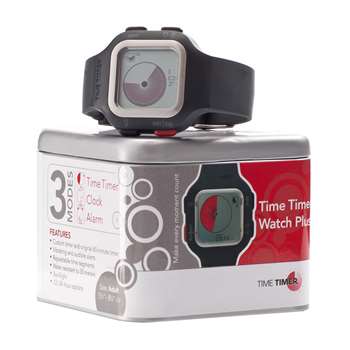 Time Timer Watch Plus Lg Charcoal, TTMTTW8AW