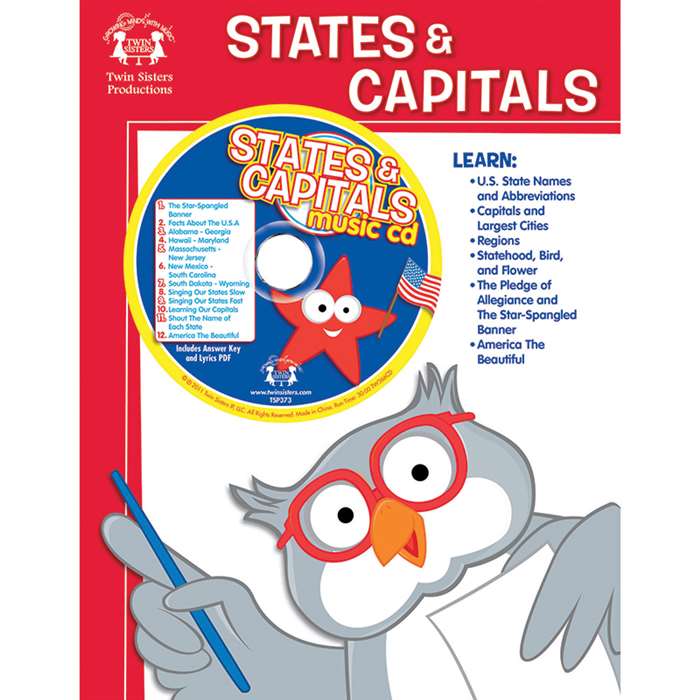 Workbooks & Songs That Teach States & Capitals Workbook & Cd - Twin366Cd By Twin Sisters Productions