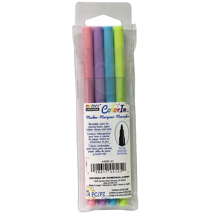 4 Piece Set Fine Tip Pastel Colors, UCH4400F4C