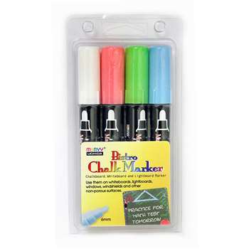 Bistro Chalk Markers Brd Tip 4 Clr Set White Red B, UCH4804ED