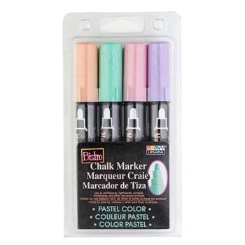 Bistro Chalk Markrs Broad Tip 4 Clr Set, UCH4804P