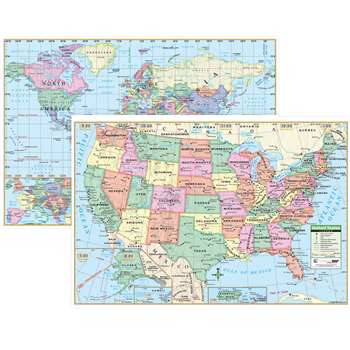 Us & World Wall Maps - Uni12489 By Kappa Map Group / Universal Maps