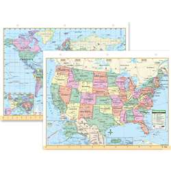 Us & World Notebook Map 8-1/2 X 11 - Uni15024 By Kappa Map Group / Universal Maps