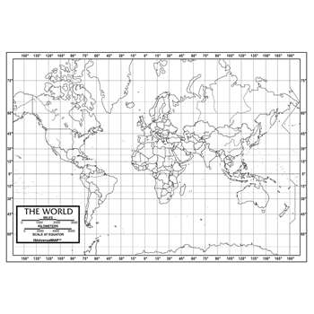 Shop World Outline Maps Paper - Uni21220 By Kappa Map Group / Universal Maps