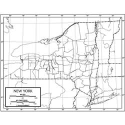 Outline Map Laminated New York, UNI21254