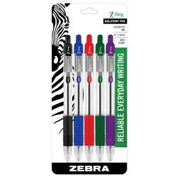Z Grip Ballpoint Pens 5Pk Assorted, ZEB22205