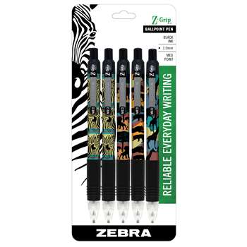 Z Grip Animals 5Pk Retractable Pens - Zeb22805 By Zebra Pen