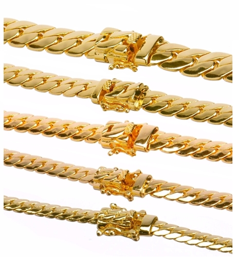 26" GOLD MIAMI CUBAN CHAIN WITH BOX CLASP / CHMB 026 G