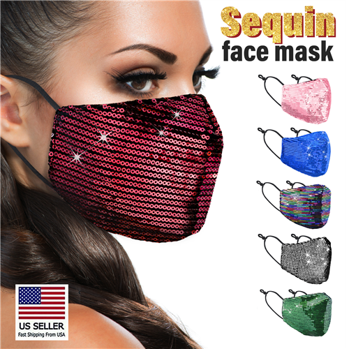 REUSABLE SEQUIN FASHION FACE MASK (20PCS/PK) / FM 106