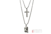 Solid Rhodium Plated Jesus & Cross 22"&27" Combo Pendant Necklace MHC 204 S