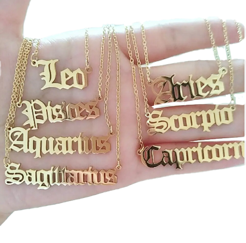 LADY'S STAINLESS STEEL ZODIAC PENDANT & CHAIN SET / SCP 301