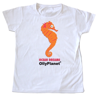 Adorable Orange Seahorse Tshirt for Toddlers on OllyPlanet.com