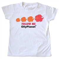 Follow these pink and orange fish to OllyPlanet.com to buy this adorable toddler shirt!