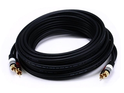 WholesaleCables.com 25ft Premium 2 RCA Plug/2 RCA Plug M/M 22AWG Cable - Black 2866