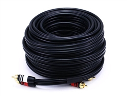 WholesaleCables.com 50ft Premium 2 RCA Plug/2 RCA Plug M/M 22AWG Cable - Black 2868
