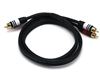 WholesaleCables.com 3ft Premium 2 RCA Plug/2 RCA Plug M/M 22AWG Cable, Black 2869