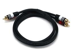 WholesaleCables.com 3ft Premium 2 RCA Plug/2 RCA Plug M/M 22AWG Cable, Black 2869