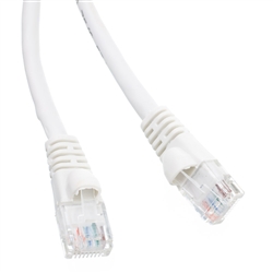 10X6-09100.5 6inch Cat5e White Ethernet Patch Cable Snagless/Molded Boot