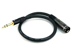 WholesaleCables.com 1.5ft Premier Series XLR Male to 1/4inch TRS Male 16AWG Cable