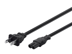 6FT Power cord Non-Polarized NEMA 1-15P to Non-Polarized IEC 60320 C7 18AWG 10A/1250W 125V