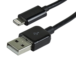 WholesaleCables.com WC-0012-71703 3ft black Apple MFi Certified Lightning to USB Charge & Sync Cable