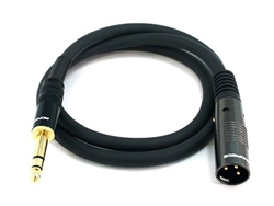 WholesaleCables.com 3ft Premier Series XLR Male to 1/4inch TRS Male 16AWG Cable