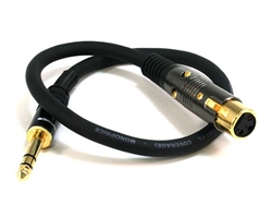 1.5ft Premier Series XLR Female to 1/4inch TRS Male 16AWG Cable
