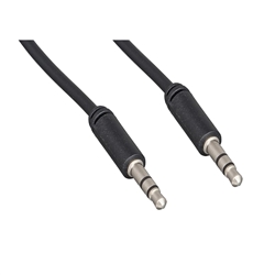 10A1-01206 6FT Slim Mold Stereo Aux Cable, 3.5mm Stereo Male