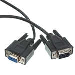10D1-03203BK 3ft Serial Extension Cable Black DB9 Male to DB9 Female RS-232 UL rated 9 Conductor