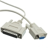 10D1-21306 6ft Null Modem Cable DB9 Female to DB25 Male UL rated 8 Conductor
