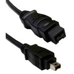 WholesaleCables.com 10E3-94006BK 6ft Firewire 400 9 Pin to 4 Pin cable Black IEEE-1394a