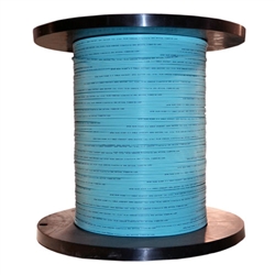 10F2-302NH 1000ft 2 Fiber Indoor Distribution Fiber Optic Cable Multimode 50/125 OM3 10 Gbit Aqua Riser Rated Spool