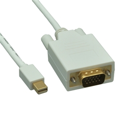 WholesaleCables.com 10H1-62403 3ft Mini DisplayPort to VGA Video Cable Mini DisplayPort Male to VGA Male