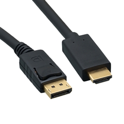 WholesaleCables.com 10H1-64103 3ft DisplayPort to HDMI Cable DisplayPort Male to HDMI Male