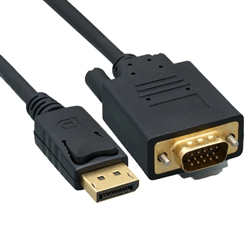 WholesaleCables.com 10H1-65115 15ft DisplayPort to VGA Video cable DisplayPort Male to VGA Male