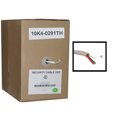 WholesaleCables.com 10K4-0291TH-GRAY 1000ft  Security/Alarm Wire White 22/2 (22AWG 2 Conductor) Solid CM / Inwall rated Pullbox