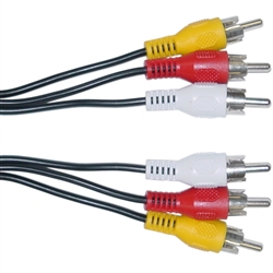 WholesaleCables.com 10R1-03112 12ft RCA Audio / Video Cable 3 RCA Male