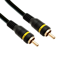 10R2-01125 25ft High Quality Composite Video Cable RCA Male Gold-plated Connectors