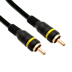 WholesaleCables.com 10R2-01175 75ft High Quality Composite Video Cable RCA Male Gold-plated Connectors