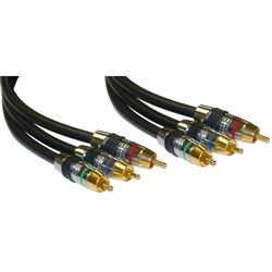 10R4-03112 12ft Premium Component Video RCA Cable 3 RCA Male 24K Gold Connectors CL2