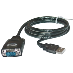 WholesaleCables.com 10U1-06103 3ft USB to Serial Adaptor Cable USB Type A Male to DB9 Male