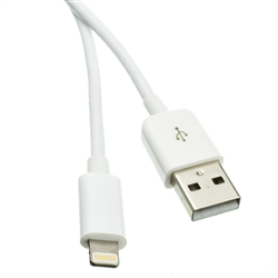 WholesaleCables.com 10U2-05103WH 3ft White USB Apple Authorized Lightning Cable