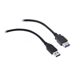 WholesaleCables.com 10U3-02106EBK 6ft USB 3.0 Extension Cable Black Type A Male / Type A Female