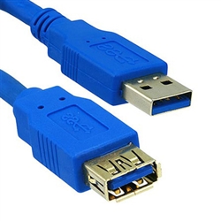 WholesaleCables.com 10U3-02115E 15ft USB 3.0 Extension Cable Blue Type A Male / Type A Female