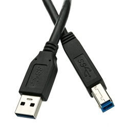 10U3-02206BK  6ft USB 3.0 Cable, Black, Type A Male to B Male