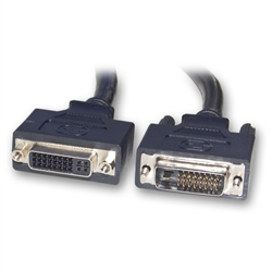 WholesaleCables.com 10V2-07202BK 2meter 6.6ft DVI-D Dual Link Extension Cable Black DVI-D Male to DVI-D Female