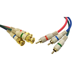 WholesaleCables.com 10V2-25206 6ft High Quality Component Video RCA to BNC Component Conversion Cable 3 RCA Male to 3 BNC Male