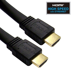 WholesaleCables.com 10V3-42125 25ft Flat HDMI Cable High Speed with Ethernet HDMI Male CL2 rated 24 AWG