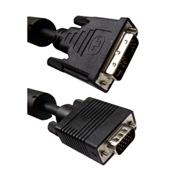 WholesaleCables.com 10V4-05303BK 3meter 10ft DVI-A to VGA Cable (Analog) Black DVI-A Male to HD15 Male